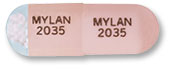Pill MYLAN 2035 MYLAN 2035 Pink Capsule-shape is Topiramate (Sprinkle)