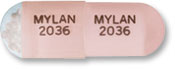 Pill MYLAN 2036 MYLAN 2036 Pink Capsule/Oblong is Topiramate (Sprinkle)