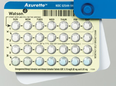 Hap WATSON 942, Azurette desogestrel 0.15mg / etinil estradiol 0.02 mg'dır