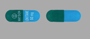 Pill Logo WATSON LOXITANE 50mg Green Capsule-shape is Loxitane