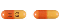 Pill H 63 Orange Capsule/Oblong is Stavudine