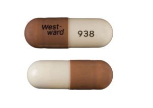 Pill West-ward 938 Tan & White Capsule/Oblong is Amoxicillin