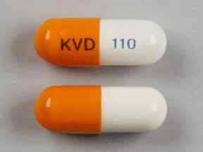 Pill KVD 110 Orange & White Capsule-shape is Genexa LA