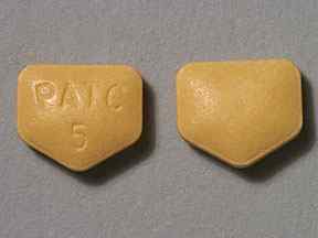 Pill PATC 5 Orange Five-sided is Cyclobenzaprine Hydrochloride