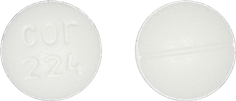 Pill cor 224 White Round is Oxycodone Hydrochloride
