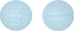 Pill cor 226 Blue Round is Oxycodone Hydrochloride