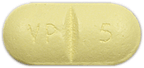 Pill VP 5 Yellow Capsule/Oblong is Visqid A/A
