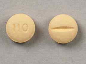 Pill 110 Beige Round is Moexipril  Hydrochloride