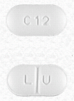 Pill L U C12 White Capsule/Oblong is Perindopril Erbumine