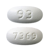 Pill 93 7369 White Elliptical/Oval is Hydrochlorothiazide and Losartan Potassium