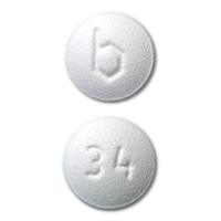 Pill Imprint b 34 (Mimvey estradiol 1 mg / norethindrone acetate 0.5 mg)