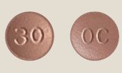 Pill OC 30 Brown Round is OxyContin