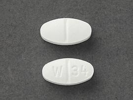 Metoprolol succinate extended-release 25 mg W 34