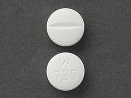 Metoprolol succinate extended-release 50 mg W 735