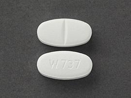 Pill W 737 White Elliptical/Oval is Metoprolol Succinate Extended-Release