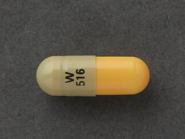 Pill W 516 Green & Orange Capsule/Oblong is Tamsulosin Hydrochloride