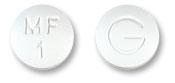 Pill G MF 1 White Round is Metformin Hydrochloride