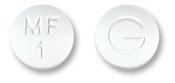 Pill G MF 1 White Round is Metformin Hydrochloride