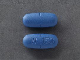 Pill W 153 Blue Capsule/Oblong is Valacyclovir Hydrochloride