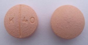 Pill K 40 Peach Round is Benzphetamine Hydrochloride