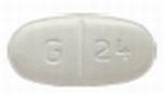 Pill MYLAN G 24 White Oval is Gabapentin