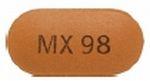 Pill MX 98 Brown Capsule/Oblong is Minocycline Hydrochloride Extended-Release