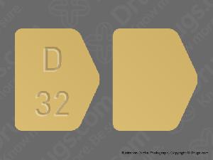 D 32 Pill Images Yellow Five Sided