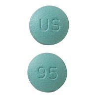 Pill US 95 Green Round is Losartan Potassium