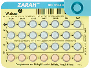 Zarah drospirenone 3 mg / ethinyl estradiol 0.03 mg WATSON 981