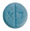 Pill M X 7 Blue Round is Pramipexole Dihydrochloride