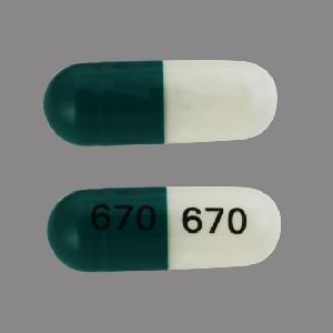 Pill 670 670 Green & White Capsule/Oblong is Diltiazem Hydrochloride Extended Release