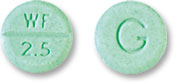 Pill WF 2.5 G Green Round is Warfarin Sodium