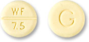 Pill WF 7.5 G Yellow Round is Warfarin Sodium