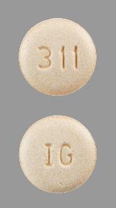 Pill IG 311 Orange Round is Hydralazine Hydrochloride