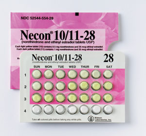 Necon 10/11 ethinyl estradiol 0.035 mg / norethindrone 0.5 mg (WATSON 507)