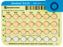 Zenchent ethinyl estradiol  0.035 mg / norethindrone 0.4 mg WATSON 953