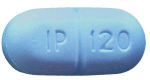 Pill IP 120 Blue Oval is Acetaminophen and Hydrocodone Bitartrate