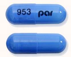Pill 953 par Blue Capsule-shape is Amlodipine Besylate and Benazepril Hydrochloride