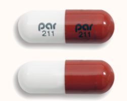 Pill par 211 par 211 Red & White Capsule/Oblong is Propafenone Hydrochloride Extended Release