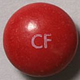 Pill CF Red Round is Coricidin HBP Cold & Flu