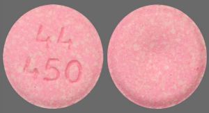 Pill 44 450 Pink Round is Acetaminophen (Chewable)