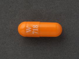 Pill W 718 Brown Capsule/Oblong is Venlafaxine Hydrochloride Extended Release