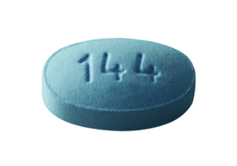 Pill 144 Blue Oval is Naproxen Sodium