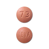 Pill TEVA 73 Pink Round is Zolpidem Tartrate