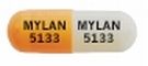 Pill MYLAN 5133 MYLAN 5133 Orange & White Capsule/Oblong is Venlafaxine Hydrochloride Extended Release