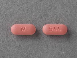 Pill W 544 Pink Capsule/Oblong is Levofloxacin