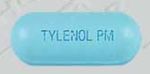 Pill TYLENOL PM Blue Capsule/Oblong is Tylenol PM Extra Strength