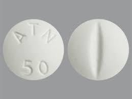 Pill ATN 50 White Round is Atenolol