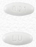 Pill LU Q21 White Oval is Metformin Hydrochloride Extended Release