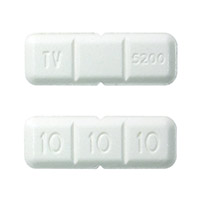 Pill TV 5200 10 10 10 White Rectangle is Buspirone Hydrochloride
